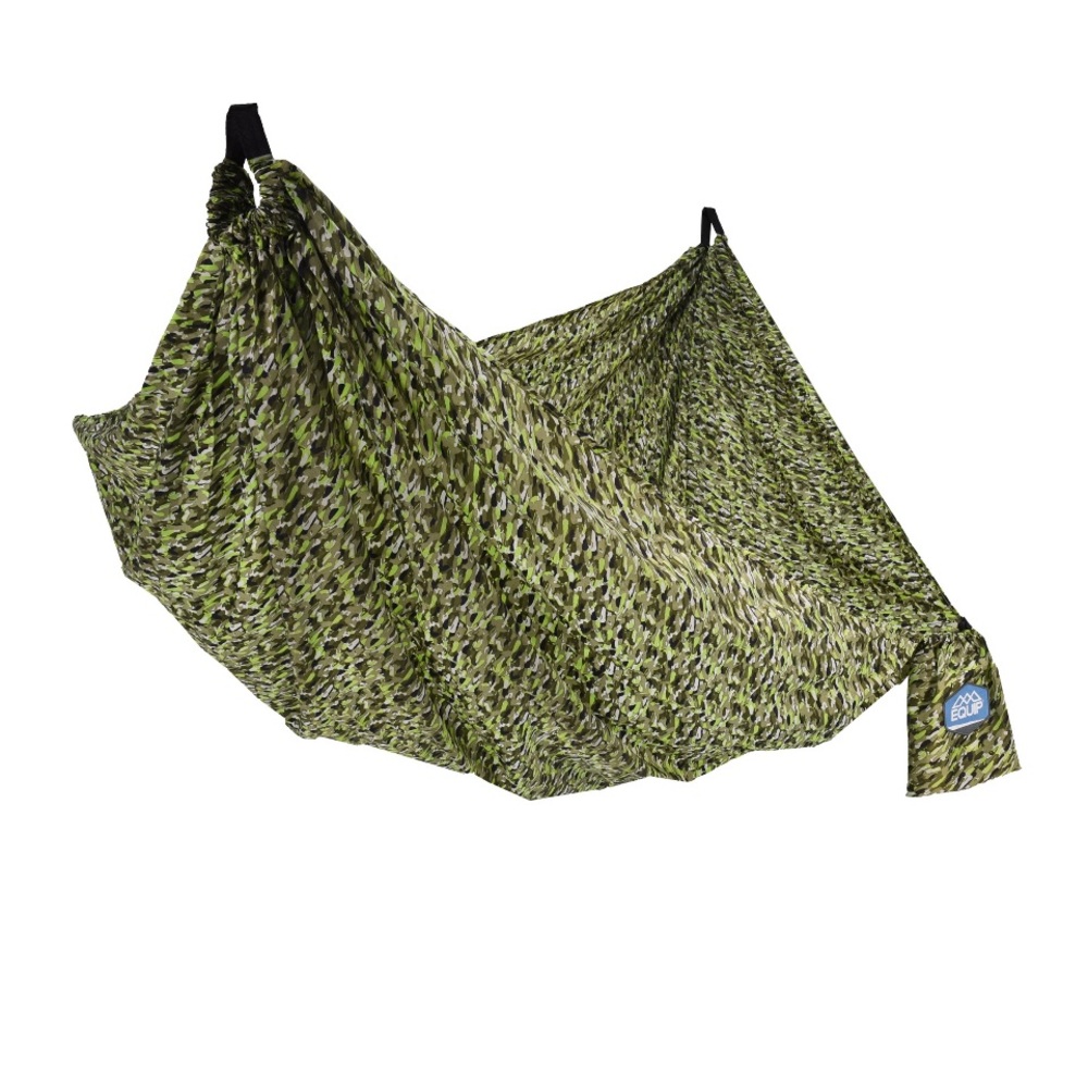 EQUIP One person Lightweight Camo Nylon TRAVEL HAMMOCK, Size 108” L x 56” W.